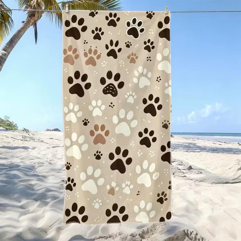 Süßer Dackel Hund Druck Strandtuch Cartoon Welpen Design Schnelltrocknendes Handtuch Weiches Leichtes Handtuch für Hundeliebhaber Kinder Erwachsene