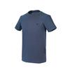 Emporio Armani Logo Print Cotton Crew Neck Solid Short Sleeve T-Shirt Two Pack Men tops Blue Gray 111267-4F720-15349
