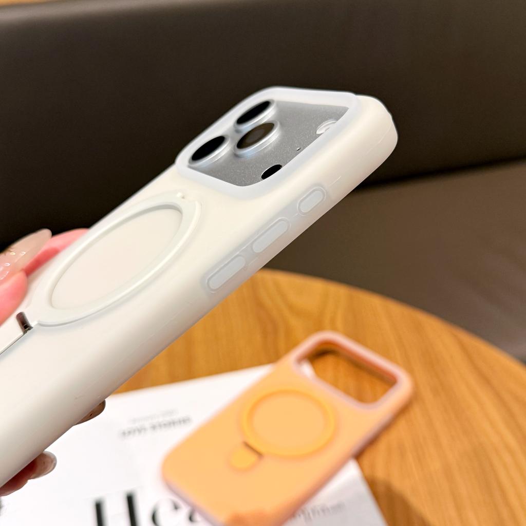 Stand Holder For Magsafe Wireless Charge Kickstand Case For iPhone Air 17 16 15 Pro Max Jelly Neon Silicone Shockproof Cover