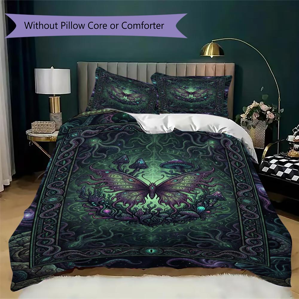Butterfly Decoration Pattern Bedding Uilt Set Uilt Cover Pillowcase Home Decoration Birthday Gift (1 * Duvet Cover + 2 * Pillowcase Without Core)40