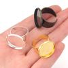 5 pezzi/lotto 16/18/20/25 mm Placcato Rame Anello Regolabile Impostazione Base Vuota Per Creazione Gioielli Anelli Fai da Te Accessori Vendita all'Ingrosso