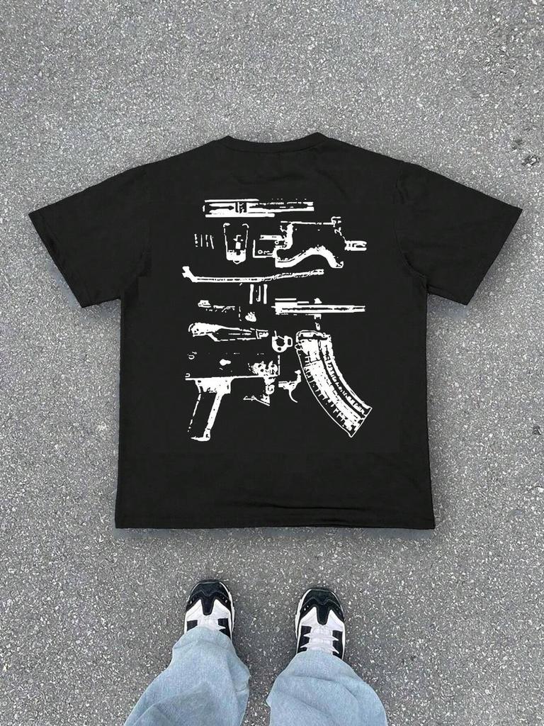Sommer Oberteile Mode Druck Lässig Kurze Ärmel Vielseitig Geeignet für Draußen Street Style Lässig Locker Rundhals T-Shirts Unisex
