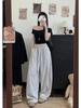 Drawstring High-Waist Women's Banana Pants - Spring 2026 Wide-Leg Loose Fit, Floor-Length, Slimming Casual Design.