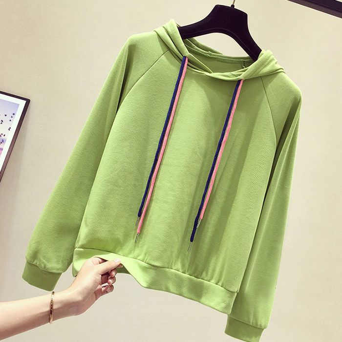 Sweatshirt for Women Oversize Hooded Solid Color Thickened Loose Casual Pullover Long Sleeve Winter Sweatshirt Top