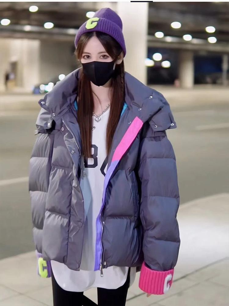 

LJX 2024, новая модная зимняя плюшевая свободная женская осенне-зимняя куртка, роскошное платье для вечеринки, утепленная хлопковая подкладка, женская зимняя плюшевая куртка среднего размера S серый