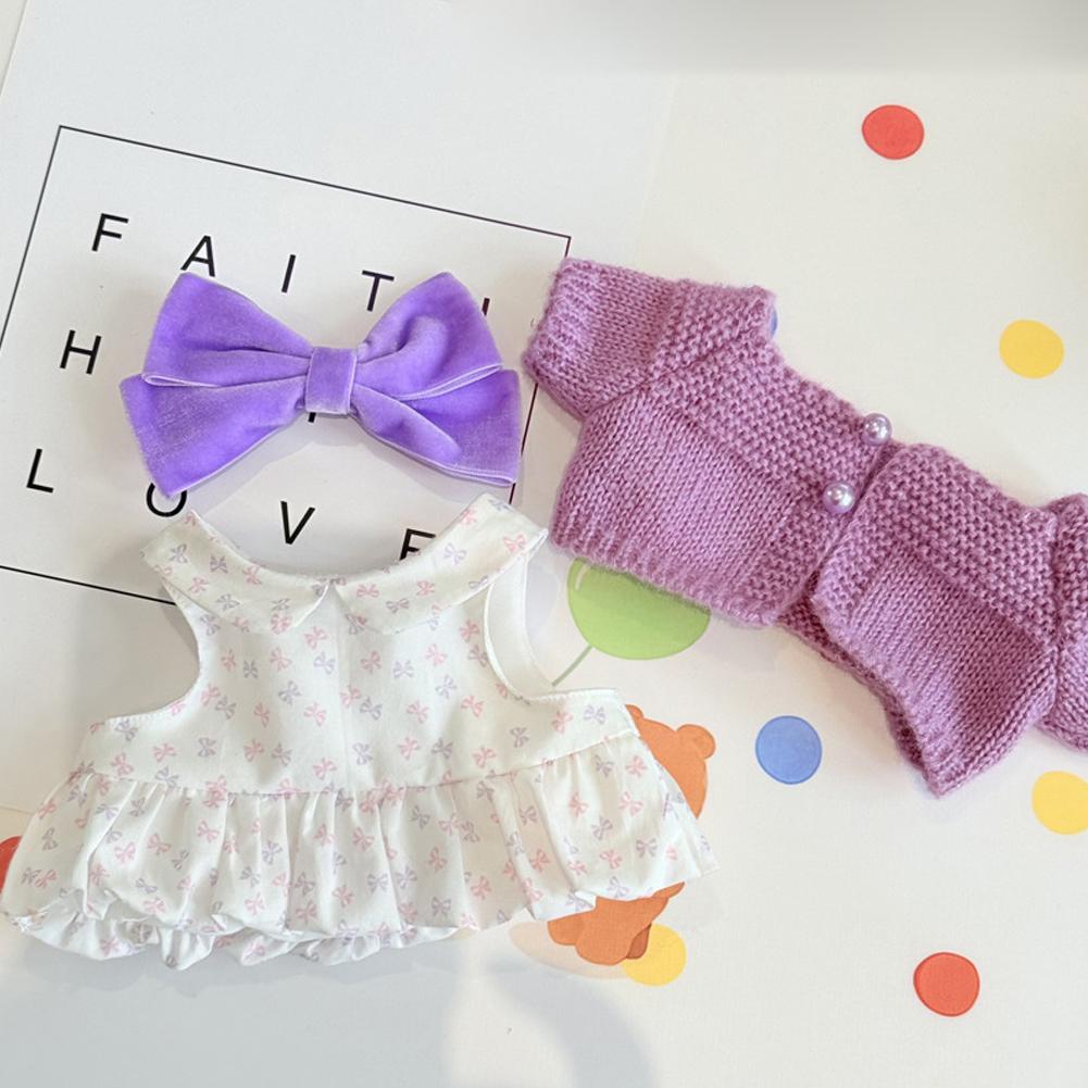 For 17cm/38cm Labubu Doll Clothes Fashion Dress Sweater Doll Clothes Color Match Cardigan Dolls Accessories Cute Decoration Little Clothes