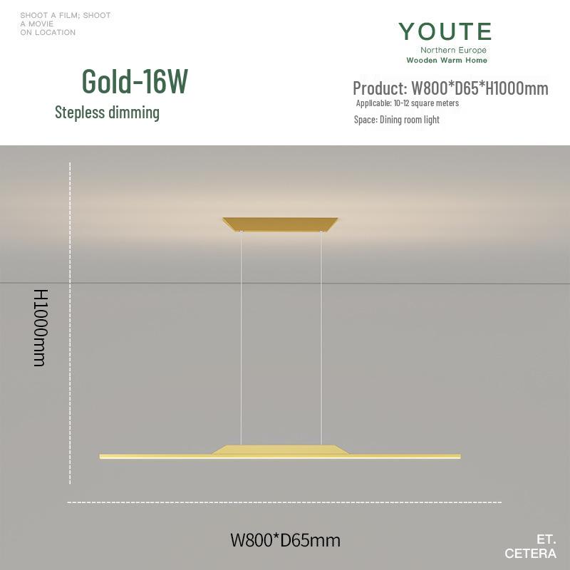 Nordic Minimalist LED Pendant Light - Sleek, Single-Line Design for Dining Room, Study, Bar, or Office.