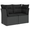 Sofa Set 6 Pieces Black Poly Rattan and Steel