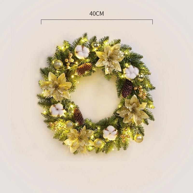 2025 Christmas Wreath Front Door Wreath Lights Vintage Farm Wreath Pine Cones Fall Thanksgiving Xmas Decor