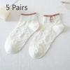 5 Pairs of Ladies Summer Cotton Lovely Shallow Mouth Short Boat Socks