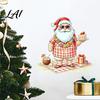Festive Home Decor Christmas Picnic Santa Claus Wall Sticker Waterproof PVC Plaid Decal Mural Decals with Cake Design Removable Art for Holiday