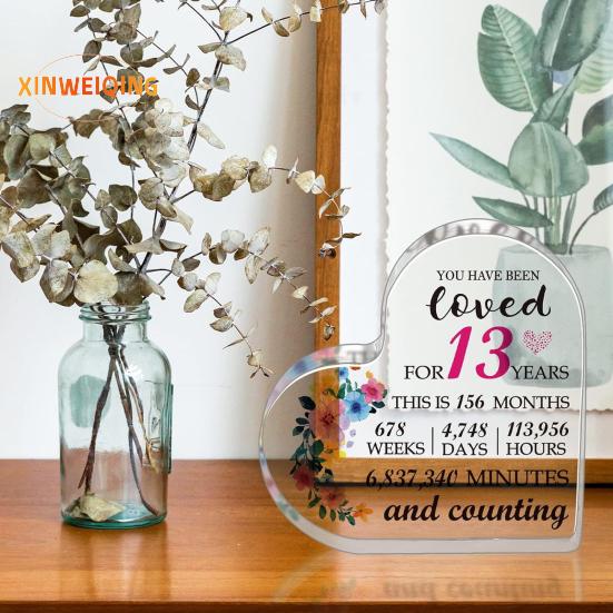 Heart Appreciation Ornament, Transparent Flower Print, Smooth Edge Heart Keepsake, Female Teacher Colleague Nurse Doctor Thank You Grateful Gift