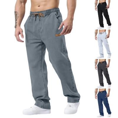 Men's Classic Straight Slim Fit Stretch Waist Jeans For Older Men