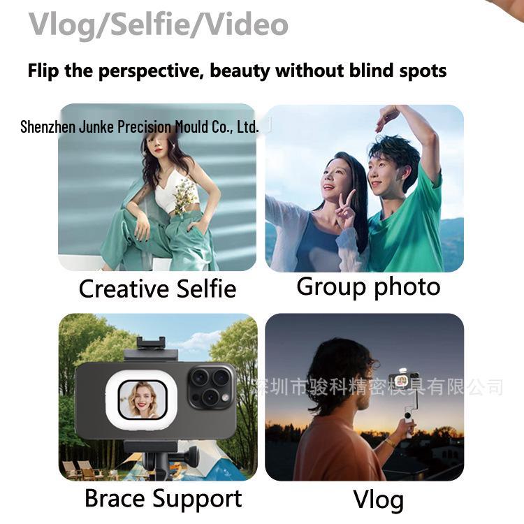 Wireless Screen Mirroring & Selfie Camera for Android/Apple: Rear Magnetic Device for Live Streaming