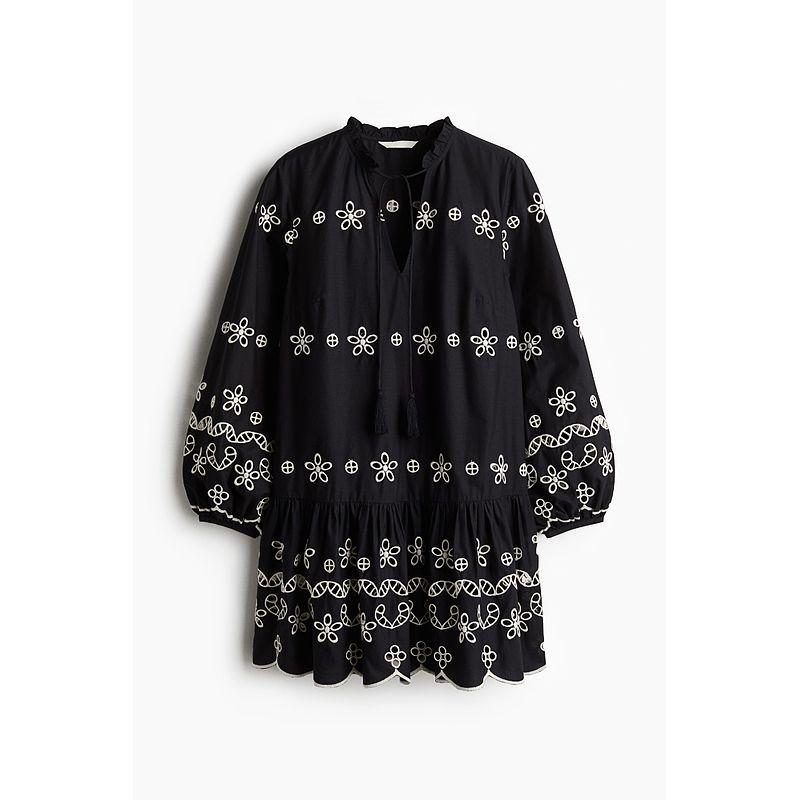 

HM 2025 Summer New Arrival Women s Clothing Fashion Casual Cut Out Embroider Shirt Dress Style Dress 1282347