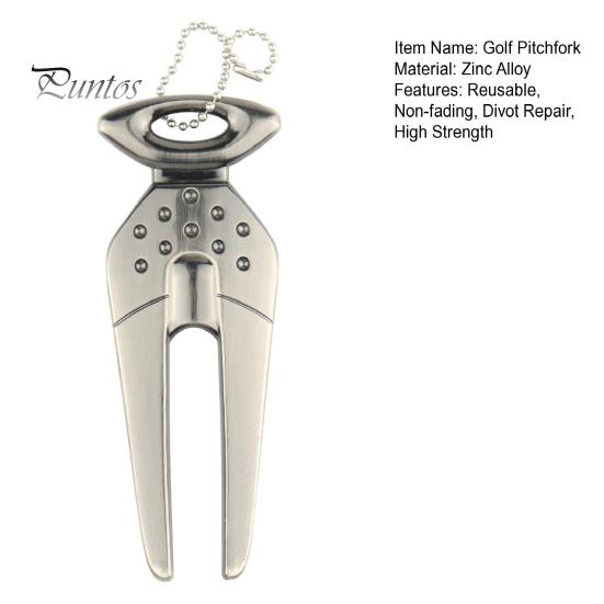Zinc Alloy Golf Pitchfork Divot Tool Reusable Non-fading Mark Repair Training Aid Equipment