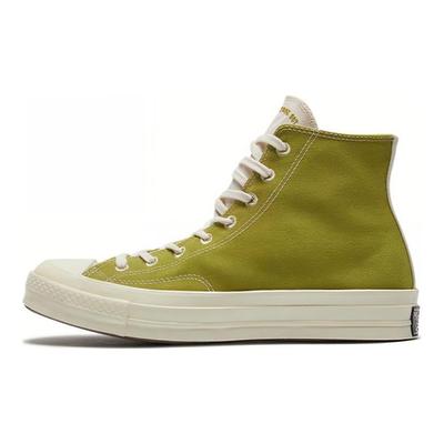 1970s Matcha Green Eco-Friendly Plastic Bottle High Top Canvas Shoes Unisex Matcha Green