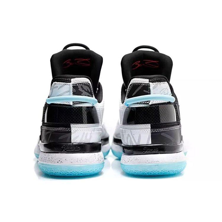 Li Ning WOW 7 Textile, Leather Cushioning Slip Resistant Abrasion Resistant Low Top Basketball Shoes Men's Black White ABAN079-5