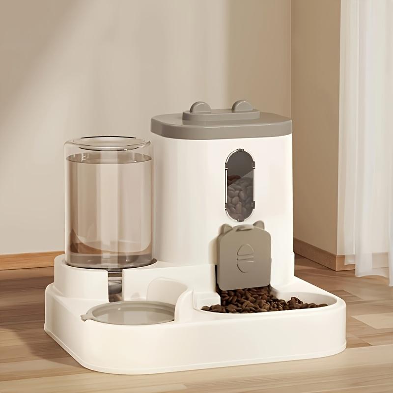 2-in-1 Pet Feeder and Water Dispenser Combo Set, Automatic Food and Water Dispenser for Small To Medium Cats and Dogs