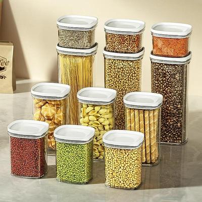 Transparent Airtight Storage Jars for Tea, Grains, and Cereals - Moisture-Proof, Food-Grade Kitchen Containers.