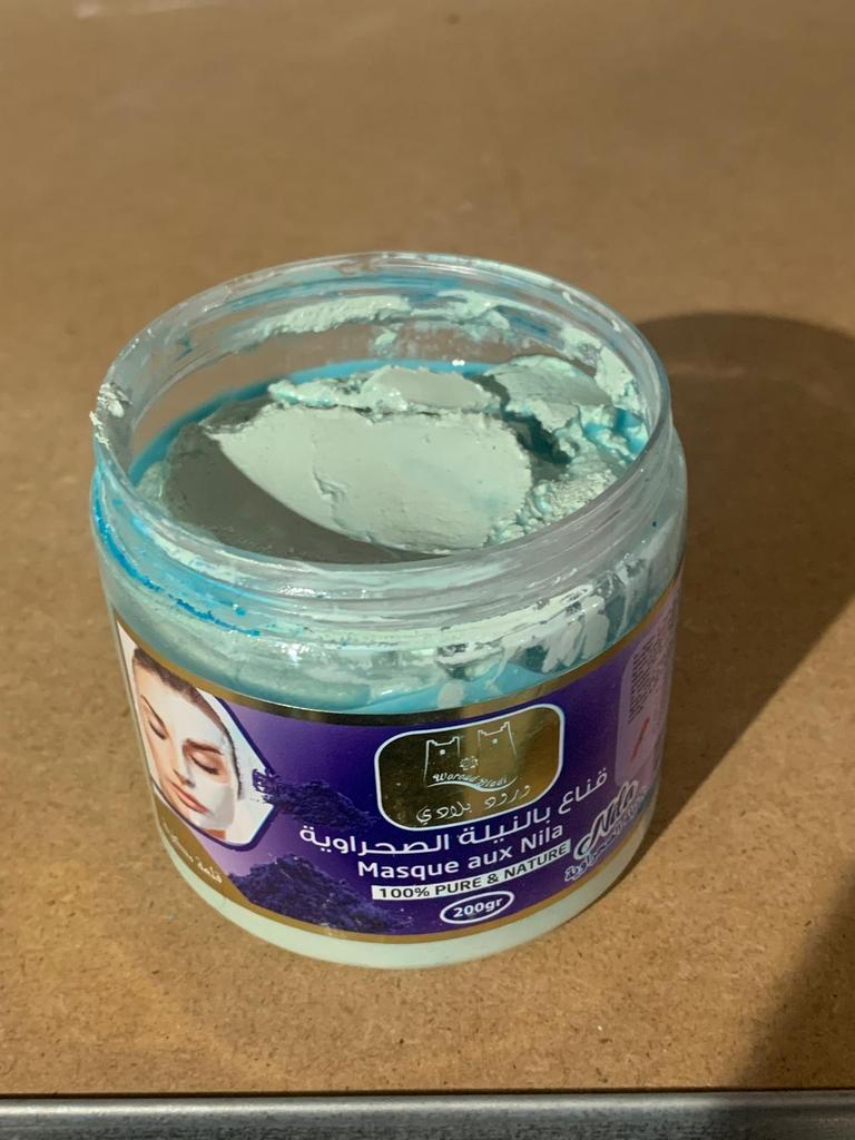 Blue Nila Maske 200 g – Natürliche beruhigende und revitalisierende Behandlung, spendet Feuchtigkeit und gleicht die Haut aus