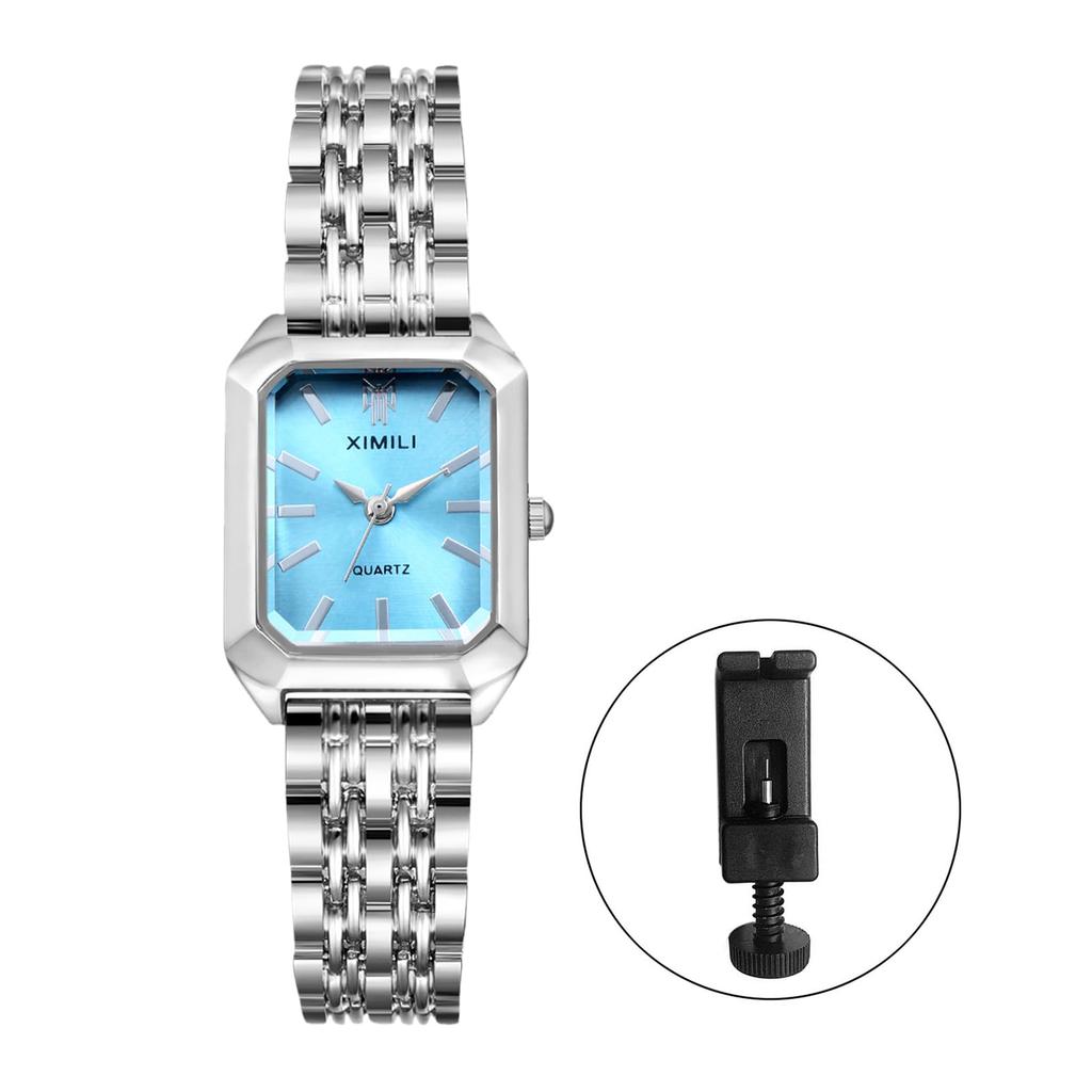 Square Watch with Analog Stylish Quartz Accessory Perfect Gift for Day Women's Bracelet, Silver Display, Waterproof, Watch, Women's - Birthdays,