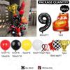 68PCS Cartoon Cars Series Lightning McQueen Red Yellow Black Latex Balloon Set 40inch Number Foil Ball Boy Birthday Party Favors