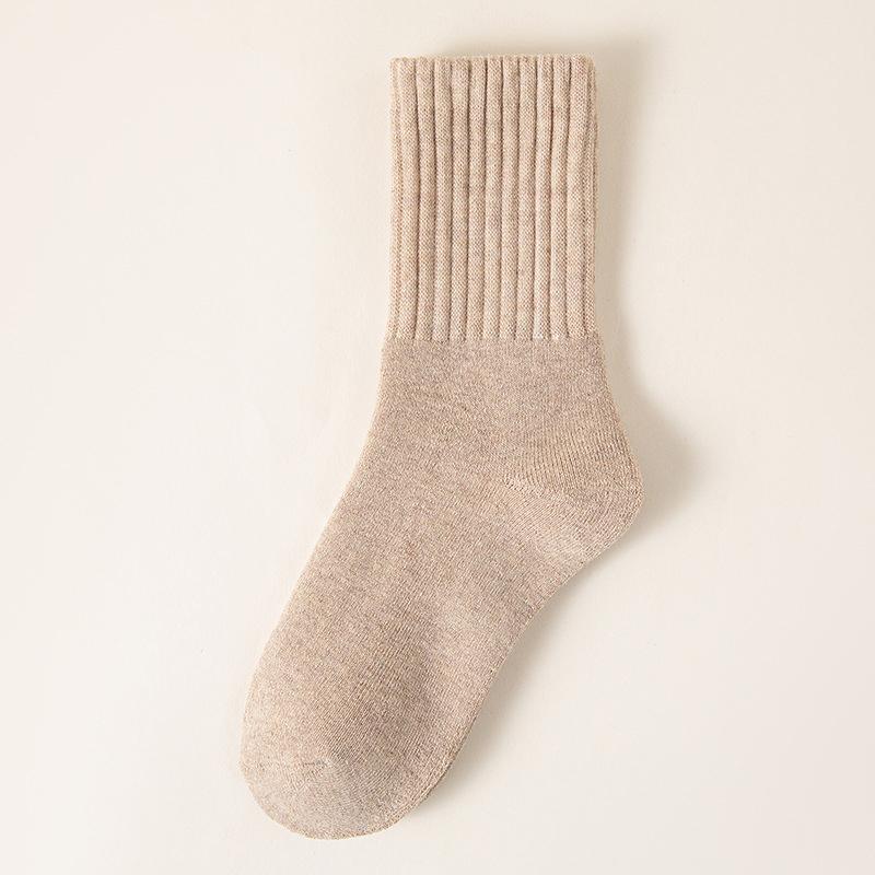 5 Pairs Winter Thickened Wool Socks Women’s Breathable Comfortable Plush Low Tube Snow Socks Korean Simple Warm Cashmere Socks