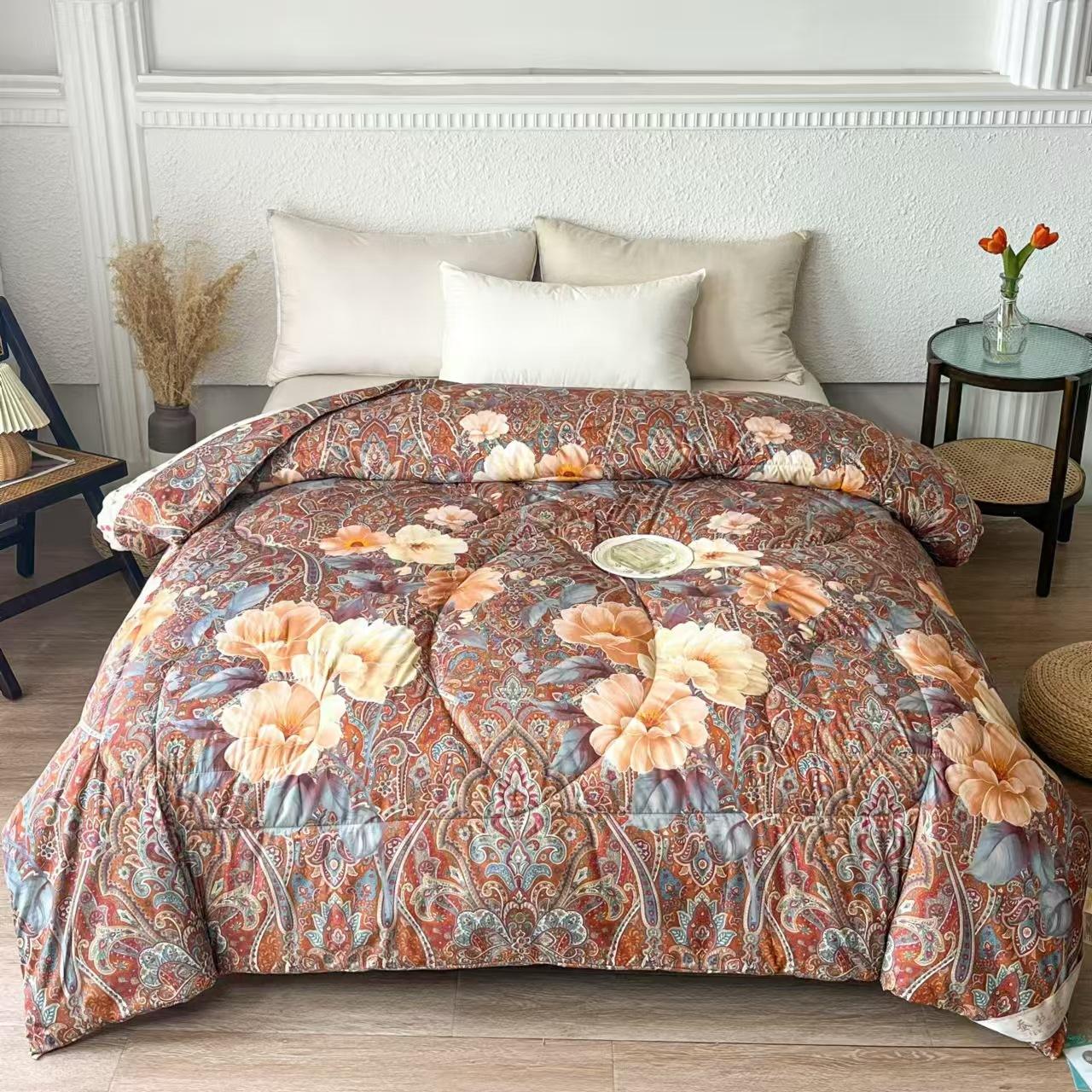 

Новое зимнее одеяло с сердцевиной в стиле ретро с большим цветком, весенне-осеннее одеяло с сердцевиной в виде одеяла, постельное белье (только сердцевина одеяла без чехла) Quilt Core 1.5m 4kg