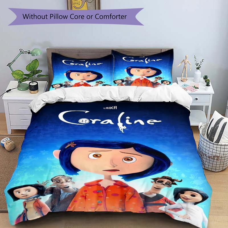 Coraline'S Magical Adventure Print 3Pcs Bedding Setduvet Cover With 2 Bedropillowcase Home Birthday Gift