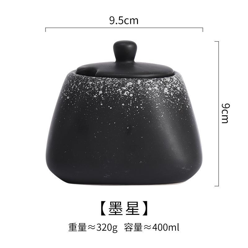 Ceramic Seasoning Jar with Lid, Spice Jar with Spoon, Salt and Pepper, Sugar Jar, Spice Storage Box, Kitchen Storage Container