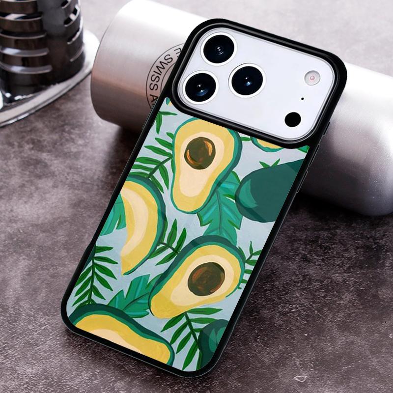 Avocado Pattern Phone Case For iPhone 17 16 15 14 13 12 11 Pro Max Plus 17Air Soft Silicone Cover