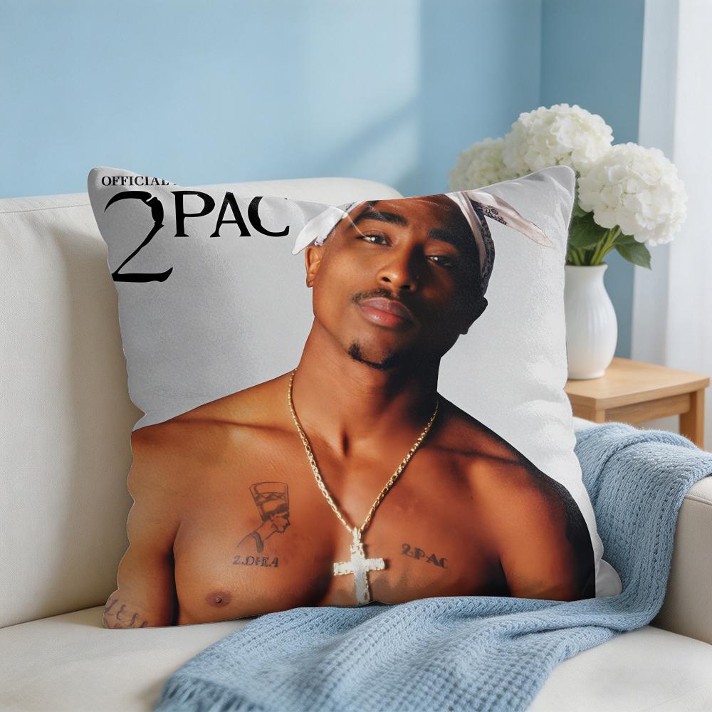 Cool TTupac Pac SShakur Cushion Cover Square Pillow Bedroom Sofa Leisure Comfort Living Room Home Decoration X