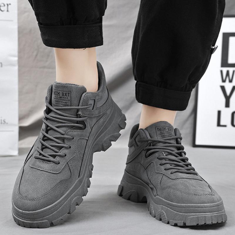 Men's Sneakers  Solid Color Fashion Versatile Casual Shoes for Men Platform Non-slip Walking Running Shoes Tenis Masculino