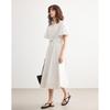 Demana Summer Breathable Striped V-Neck Waist-Knot Midi Dress