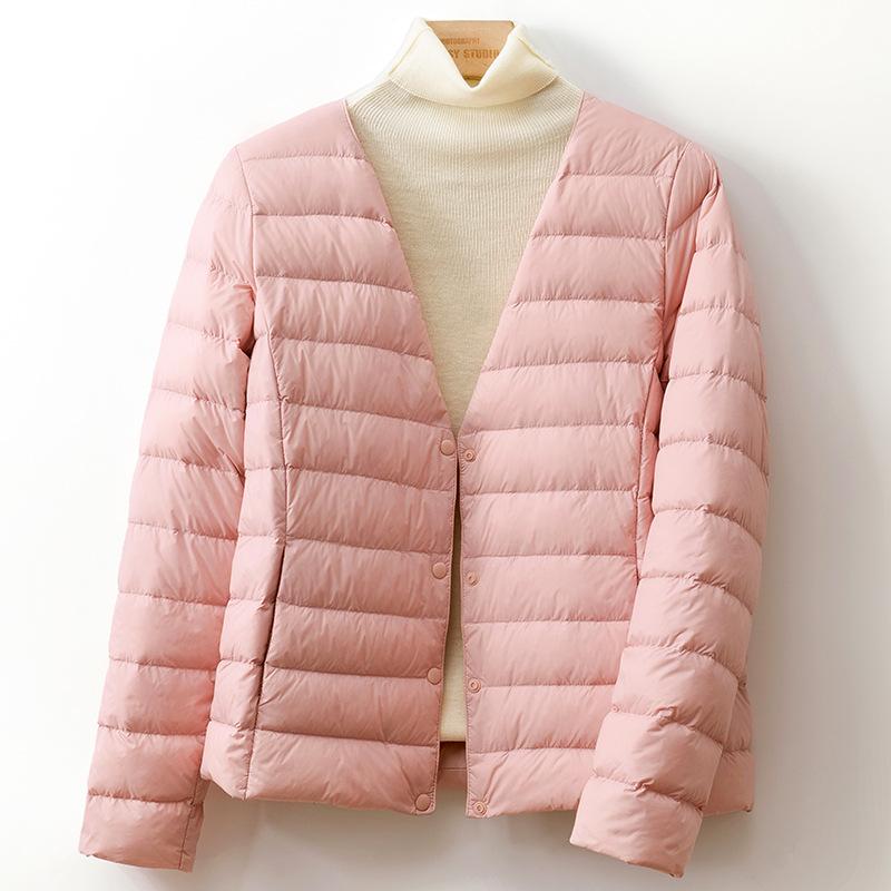 New national standard down liner light down jacket women's short collarless autumn and winter thin white duck down light inner wear