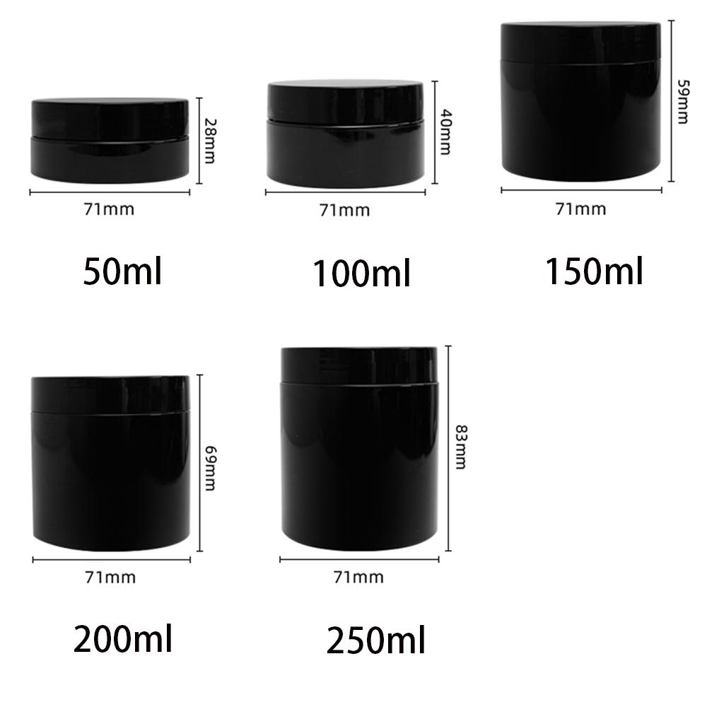 50ml 100ml 200ml 250ml Empty Cream Jar with Lid Plastic Makeup Cream Bottle Facial Mask Pomade Cosmetic Container Refillable