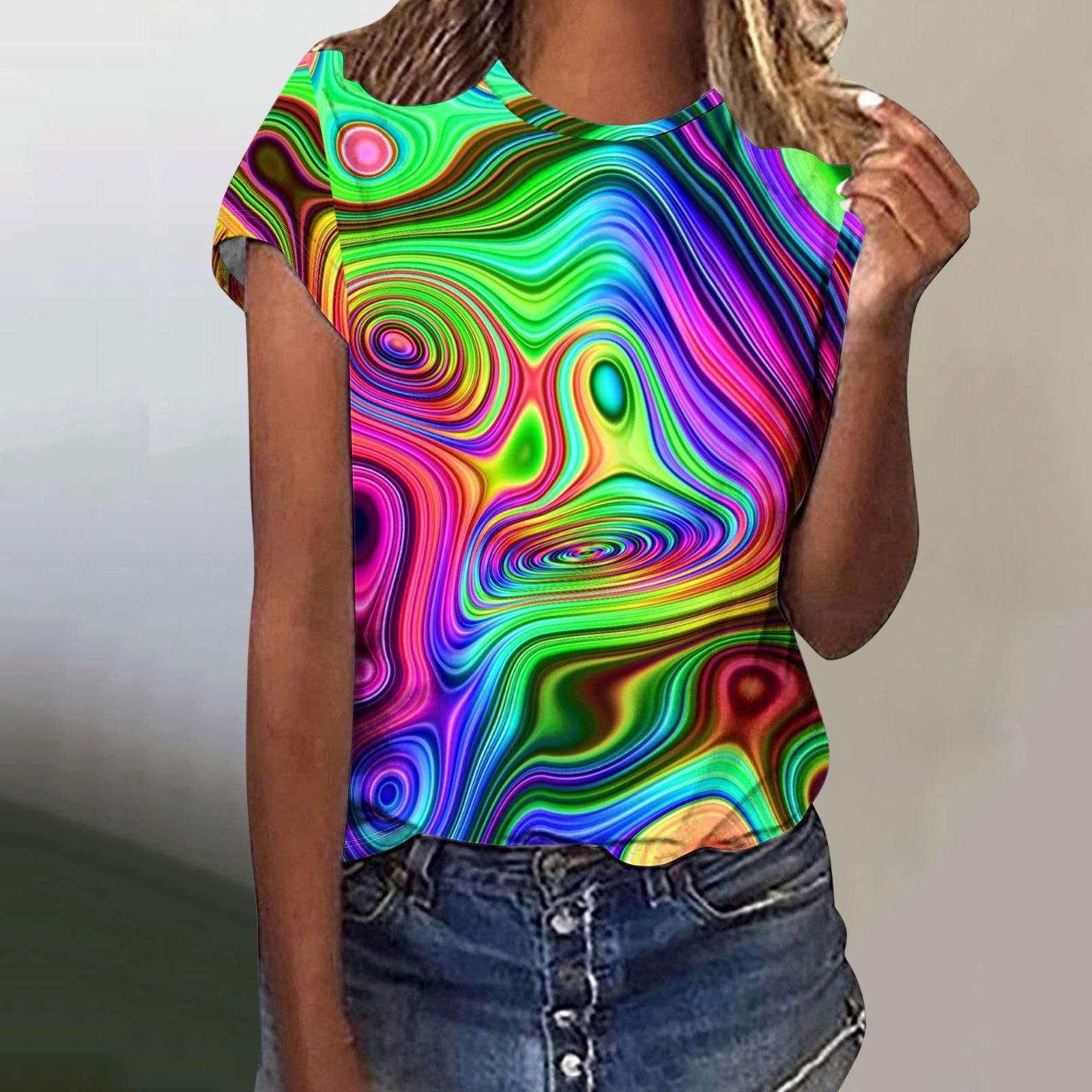 

Женская футболка с принтом «Цветок, птица, бабочка» 3D Футболка женская модная футболка с круглым вырезом и коротким рукавом Футболка детские топы футболки с рисунком 4XL