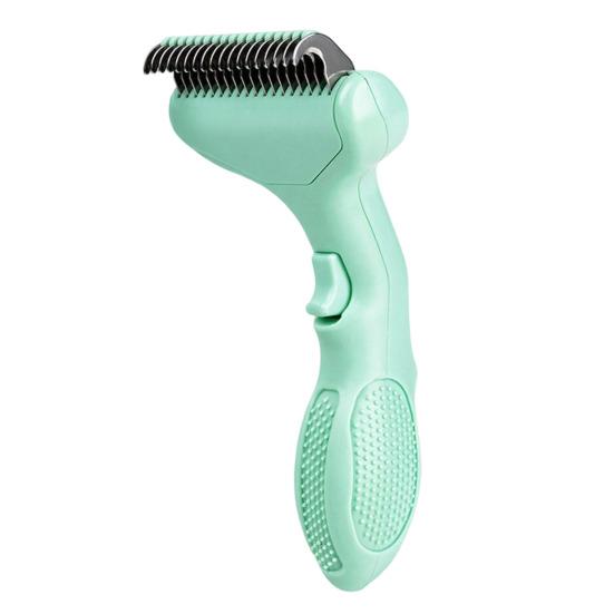 Pet Detangling Brush Stainless Steel Blades Dog Undercoat Rake Self-Cleaning Grooming Tool Pet Dematting Comb for Dogs And Cats