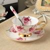 Set di Tazze e Sottotazze da Caffè in Osso Cinese Fine, Tazza da Tè in Porcellana, Festa del Tè Pomeridiano, 200ml