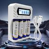 Type C 4 AA and 3A Rechargeable Batteries Charger DC12V 800mA High Capacity 1.2V NiMH with Low Selfs Discharge