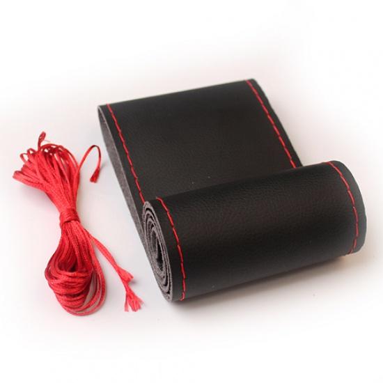Non-slip Car Steering Wheel Cover Diameter 38cm Soft Leather Braid On the Steering Wheel Cover of Car Interior