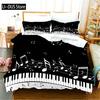 Beautiful Black Notes, Customized Bedding Set, Single Full Queen King Size Bed, Three Piece Set, 1 Quilt Cover, 2 Pillow Cover