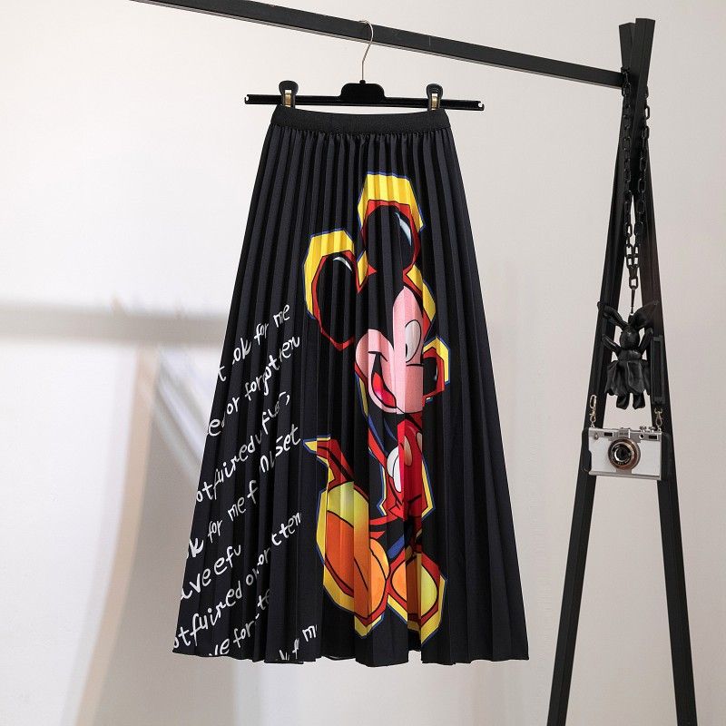 

Pleated Skirt Women s High Waist A- line Fancy Skirt Elegant American Retro 3D Printed Dress 2025 Spring/Summer New Arrival 1095-048 Free size