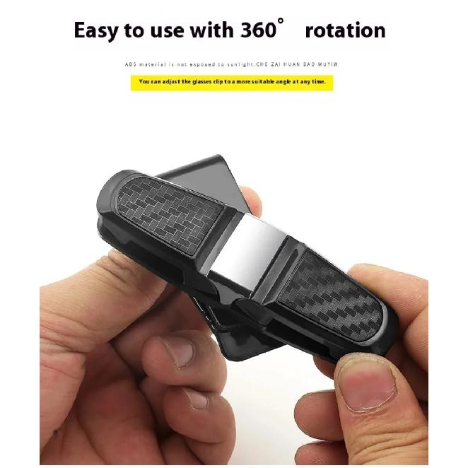 Tragbarer Auto-Brillenhalter mit Ticket- und Kartenklemme, Sonnenbrillenclip für die Sonnenblende, ABS-Brillenetui, Autohalterung, Autozubehör