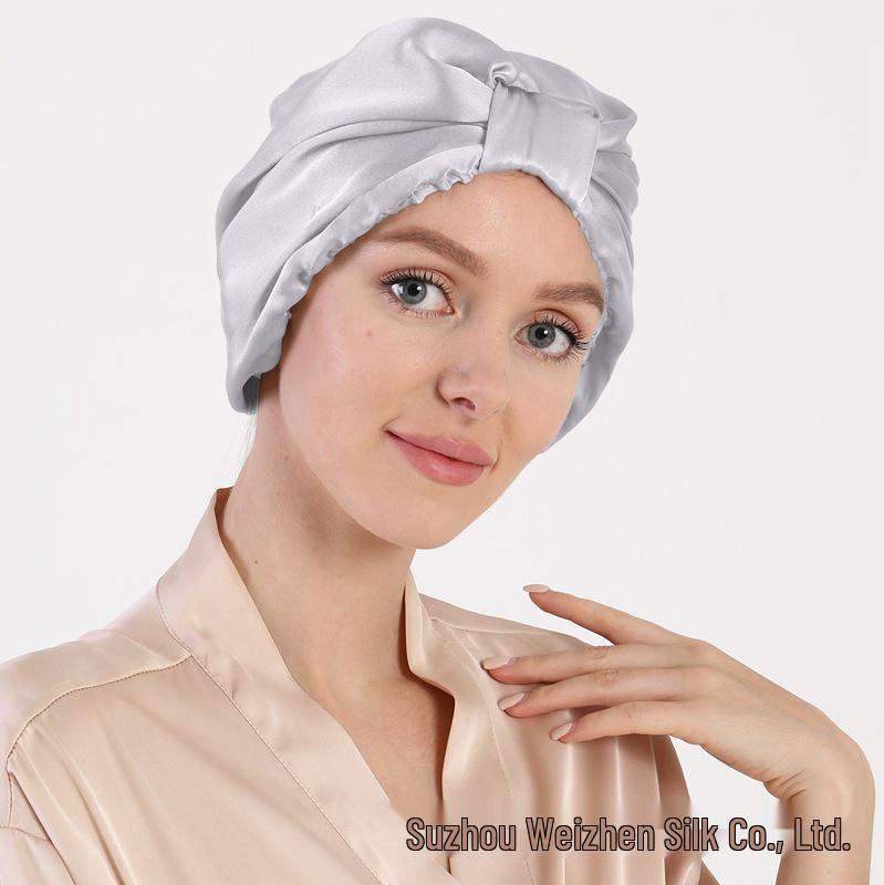 Schlafmütze aus Maulbeerseide - 100% Seide Haar- und Kopftuch für Zuhause & Wochenbettpflege