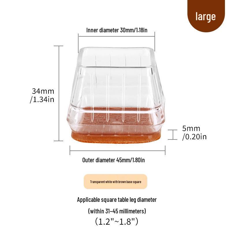 Silicone Chair Leg Covers with Felt Pads - Furniture Protection and Noise Reduction