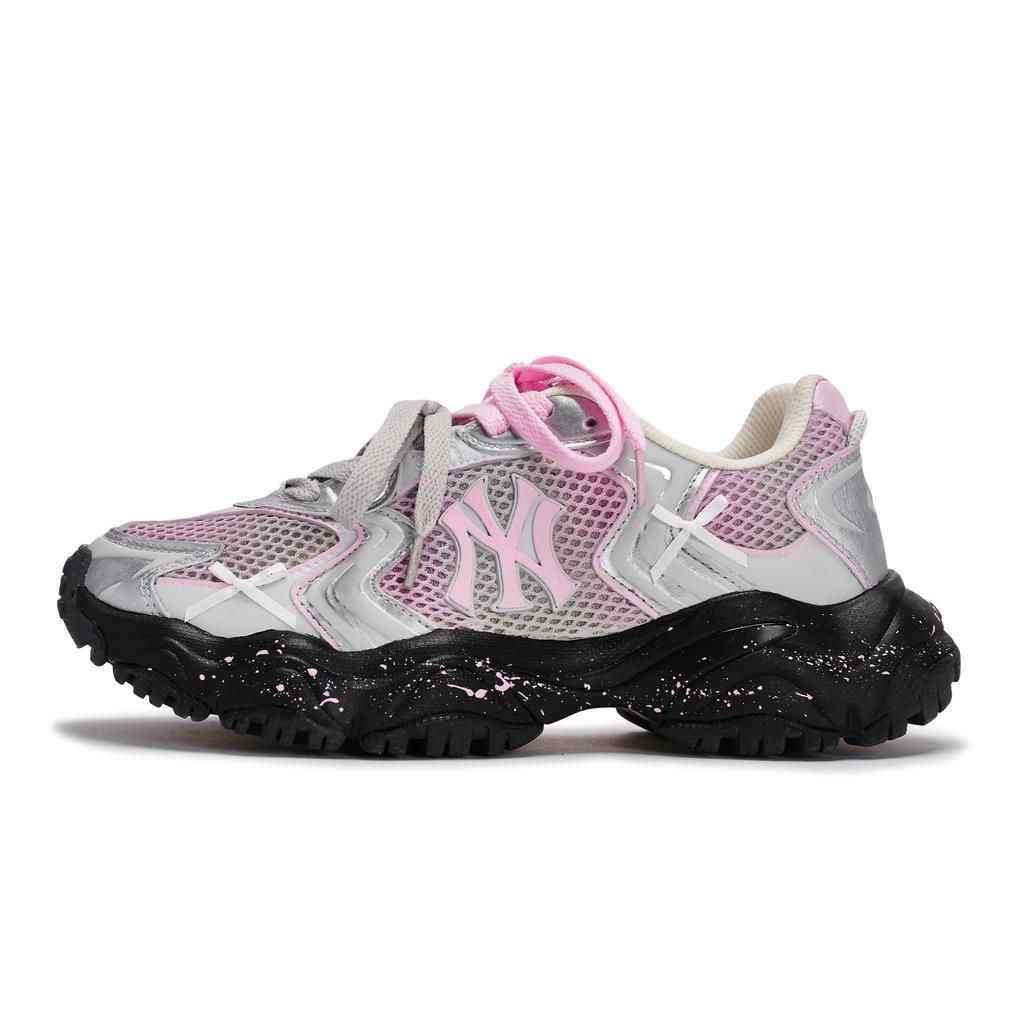 MLB New York Yankees Chunky Sneakers Unisex Low top Black/Pink/Silver 3ASHW075N-50SIS(Team80BOX)