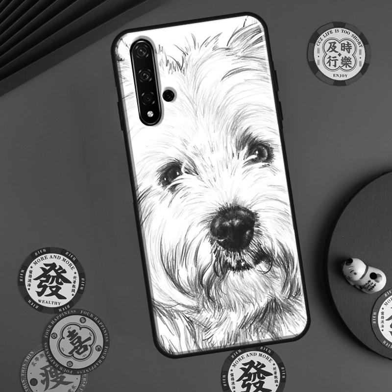Cartoon Westie Dog For Huawei P20 P40 P30 Lite P60 Pro Nova 12s 11i 12i 10 9 SE 5T Y91 Y90 Y60 Y70 Y72 Y61 Case