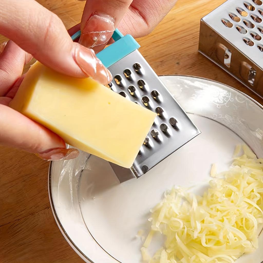 1PC Stainless Steel Mini Cheese Grater, 4-sided Multi-function Vegetable Slicer and Kitchen Lemon Grater, Cutting Tool